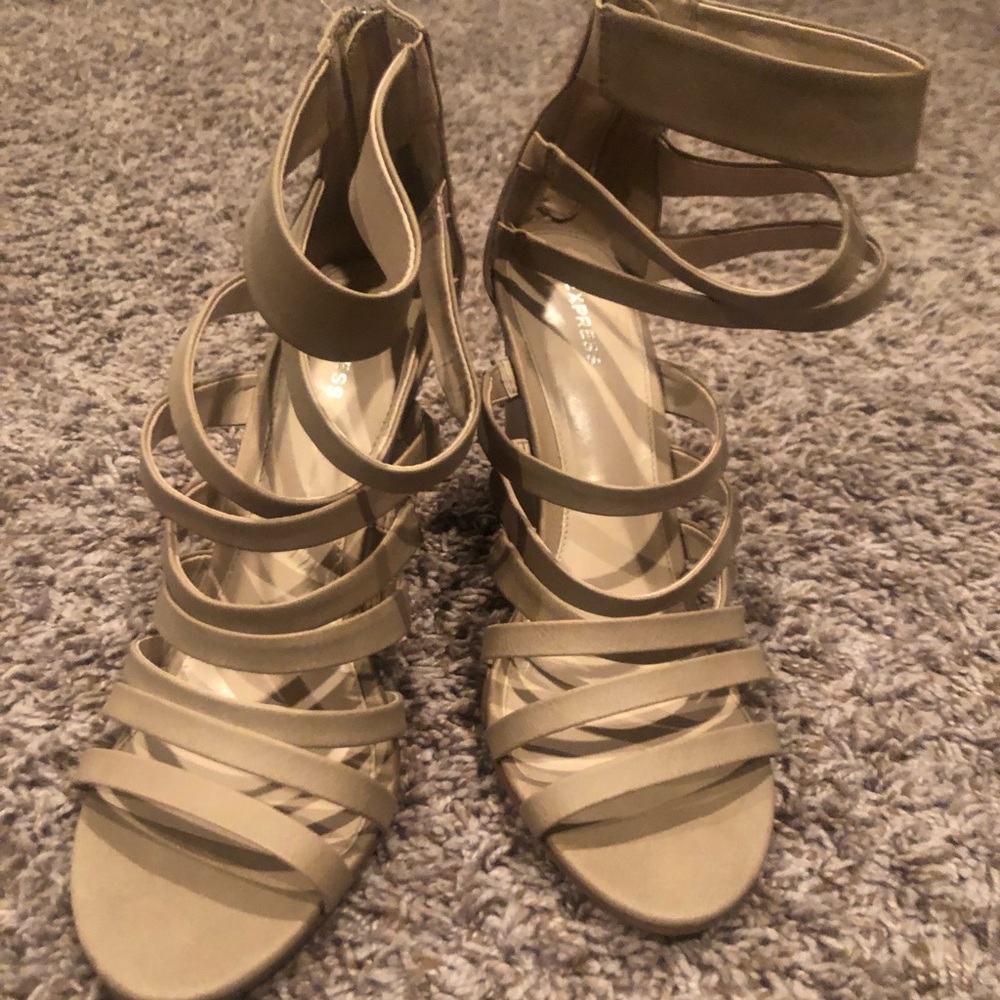Cream Colored Wedge Sandals